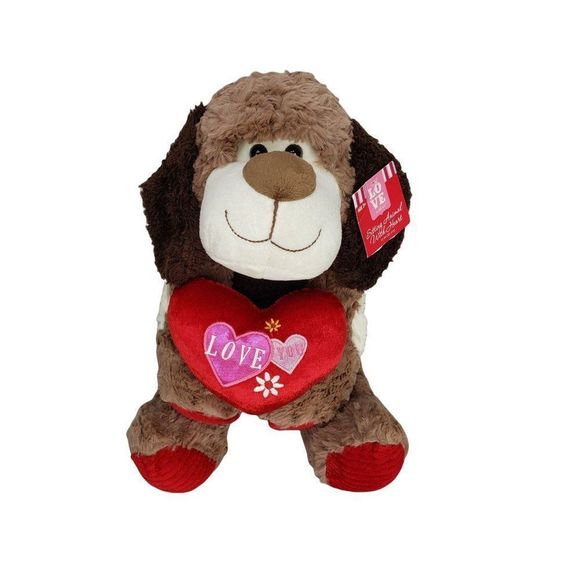 Kellytoy‎ VALENTINE Puppy LOVE YOU Dog red Heart 13" Plush stuffed toy - Picture 1 of 13